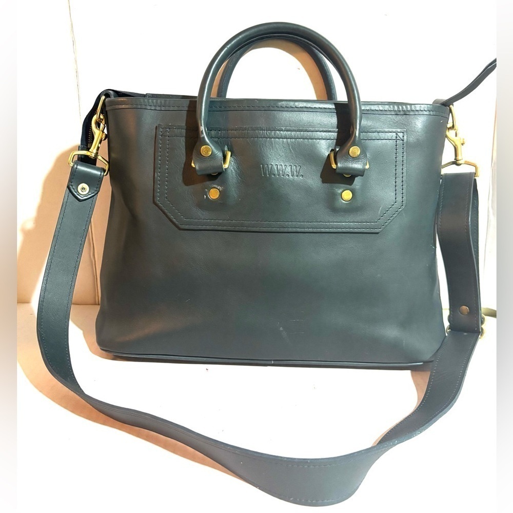 J.W. Hulme green leather satchel handbag